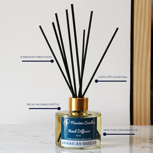 Jamaican Breeze Reed Diffuser Set – 100 Ml with 8 Fiber Sticks