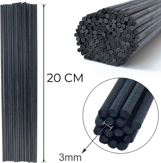 50PCS Reed Diffuser Sticks, 8 Inch Black Fiber Sticks