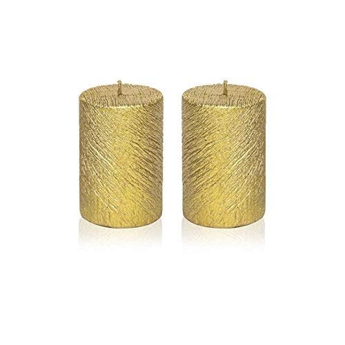 Gold Tree Texture Candles - Pack of 2