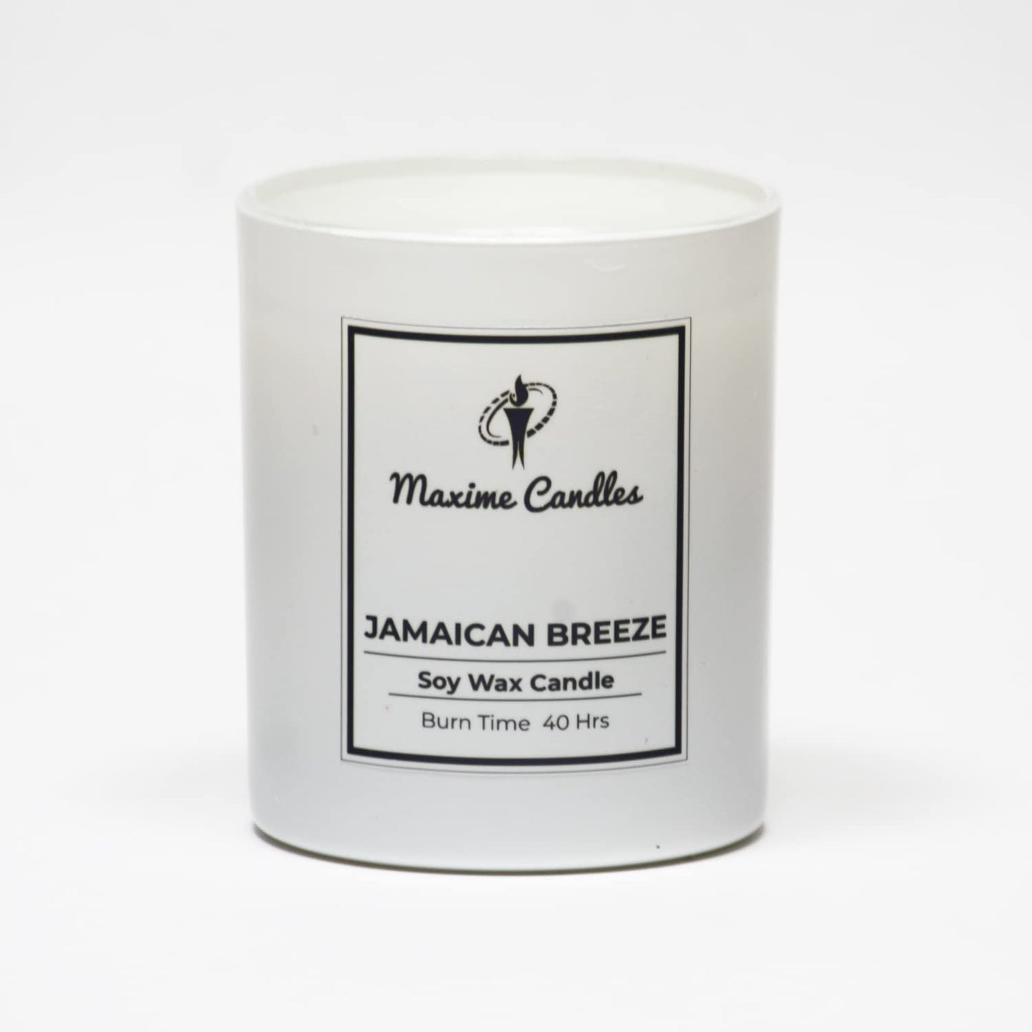 Jamaican Breeze Fragranced Soy Wax White Glass Jar Scented Candle