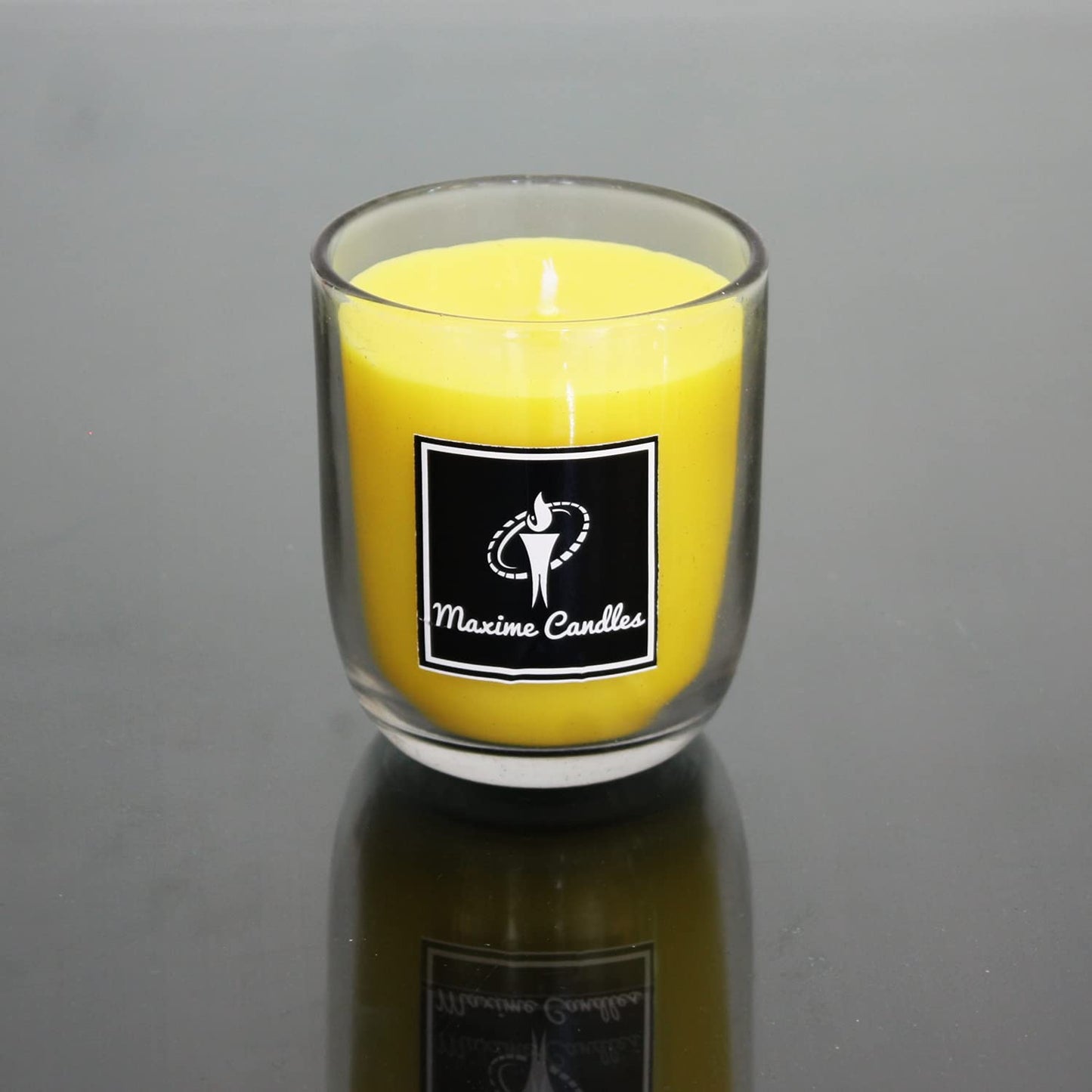 Lemon Fragranced U Shaped Glass Jar Scented Candle