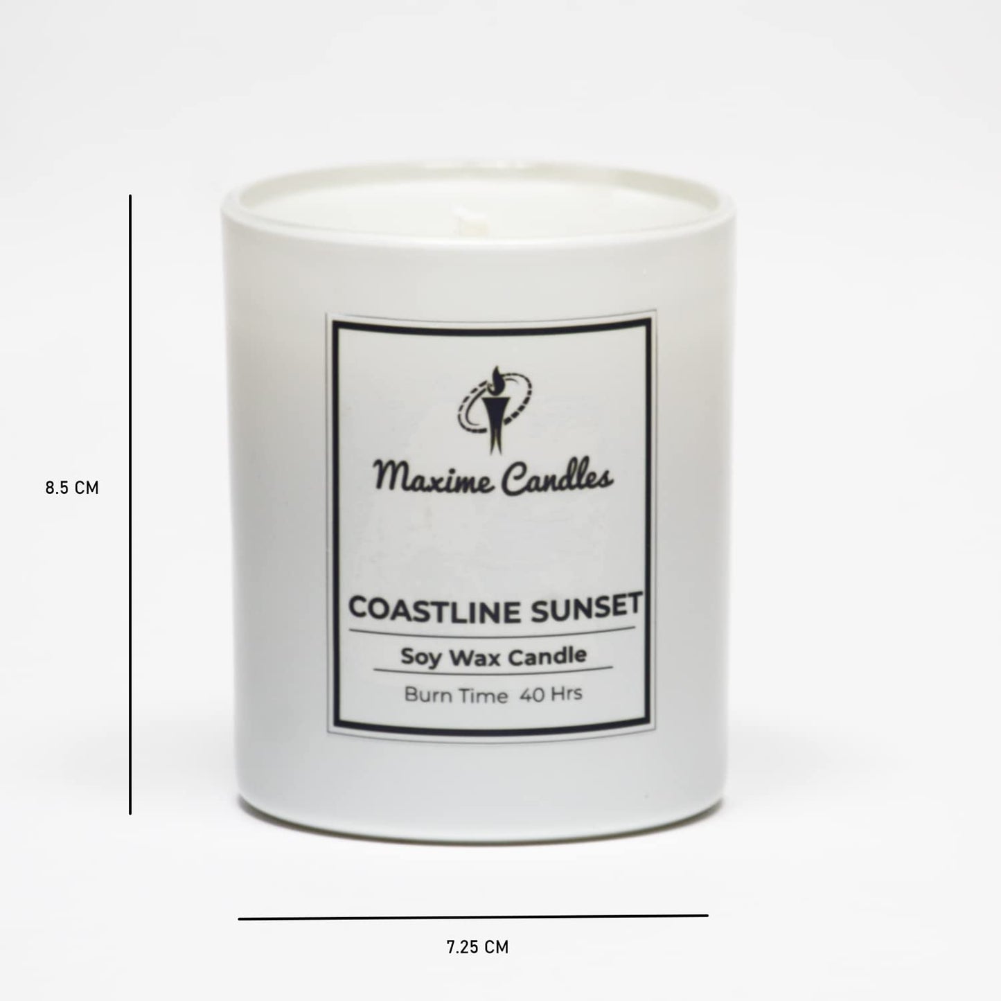 Coastline Sunset Fragranced Soy Wax White Glass Jar Scented Candle