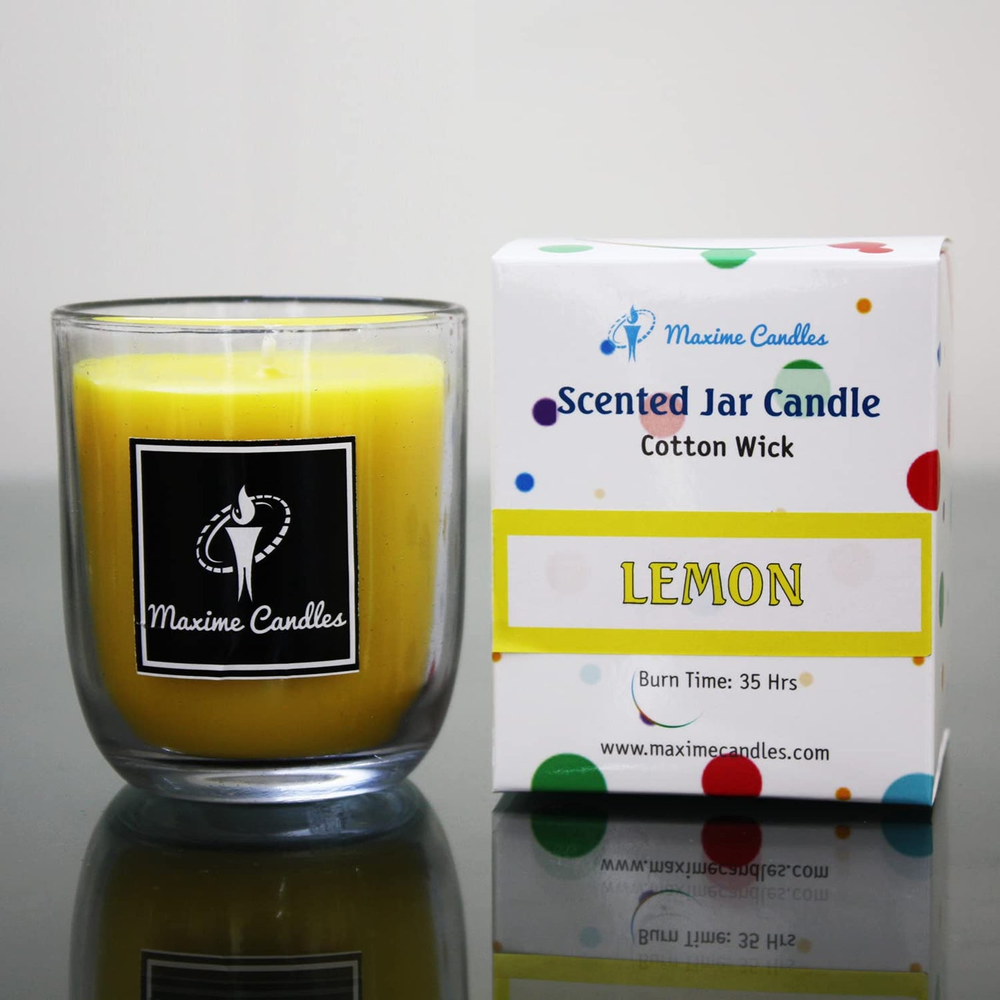 Lemon Fragranced U Shaped Glass Jar Scented Candle