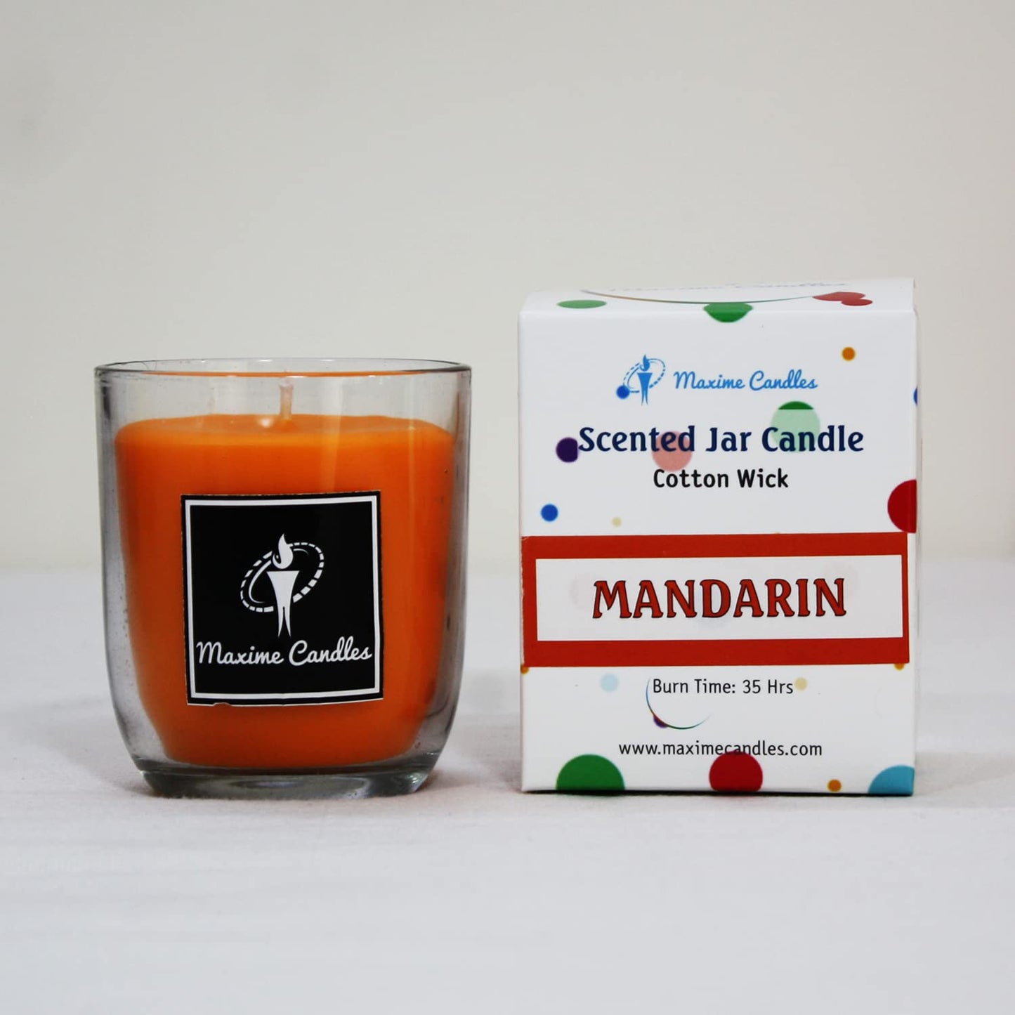 Mandarin Fragranced U Shaped Glass Jar Scented Candle