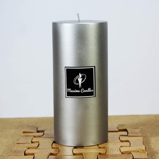 Decorative Silver Pillar Candle