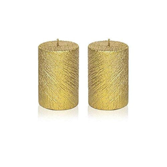 Gold Tree Texture Candles - Pack of 2