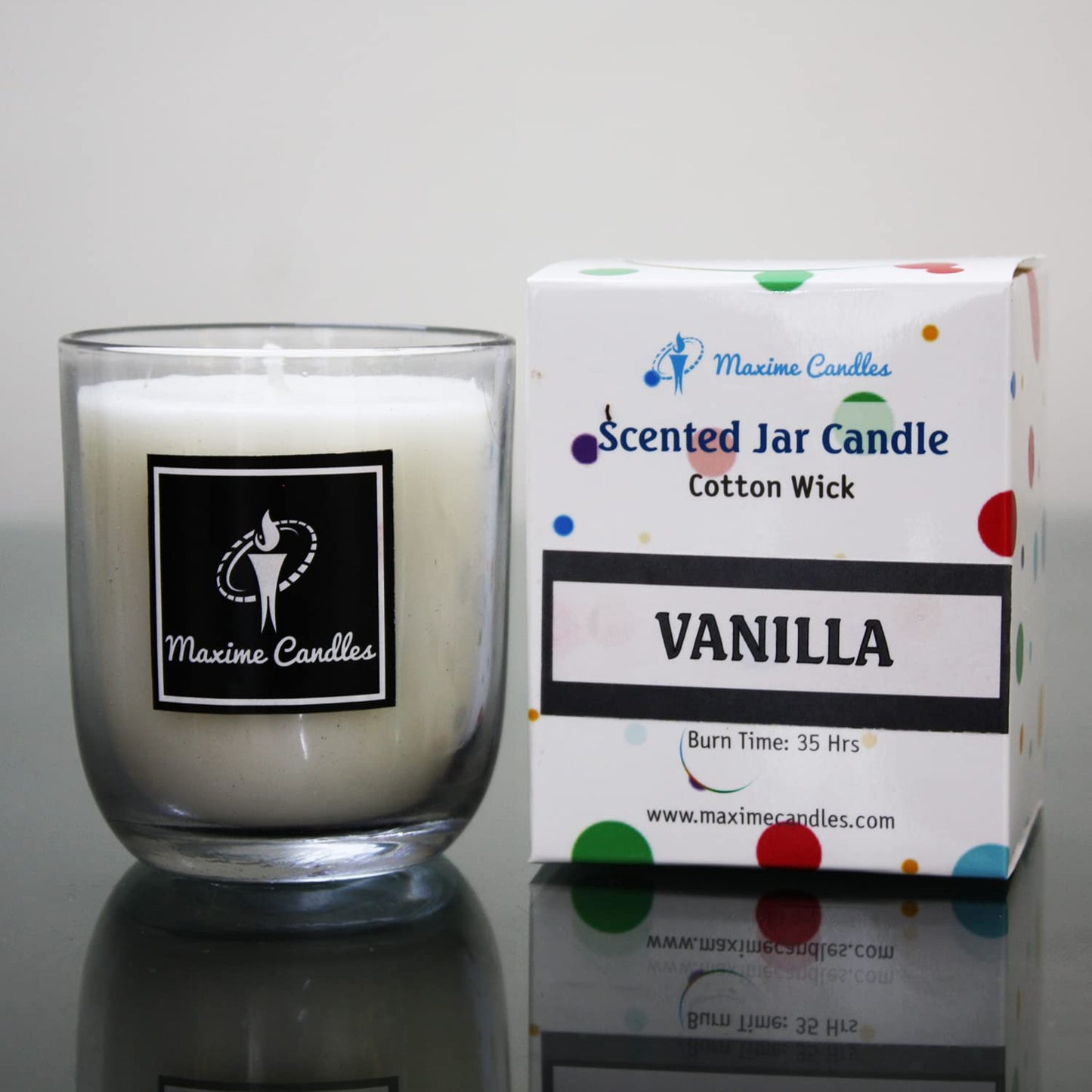 Vanilla Fragranced U Shaped Glass Jar Scented Candle