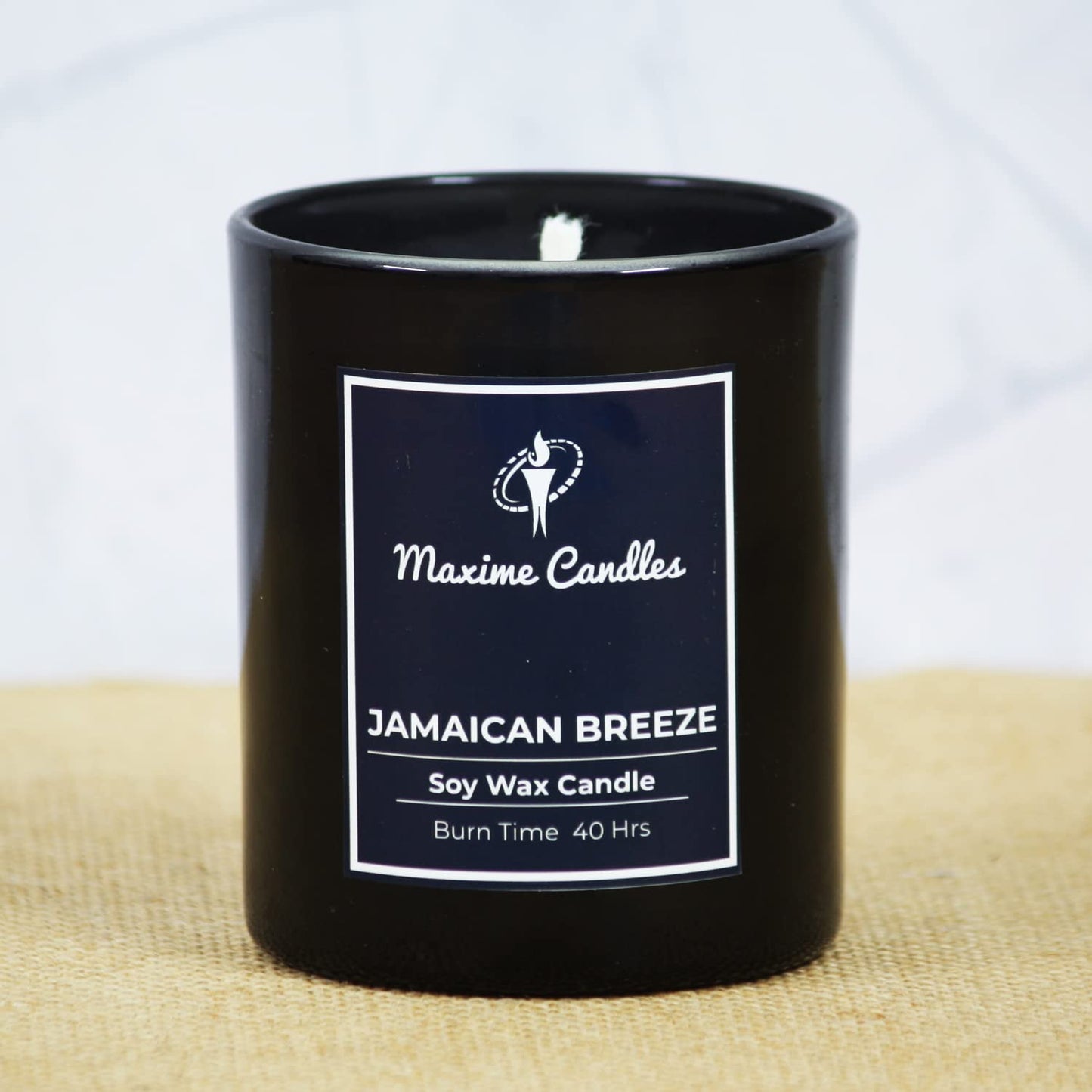 Jamaican Breeze Fragranced Soy Wax Black Glass Jar Scented Candle
