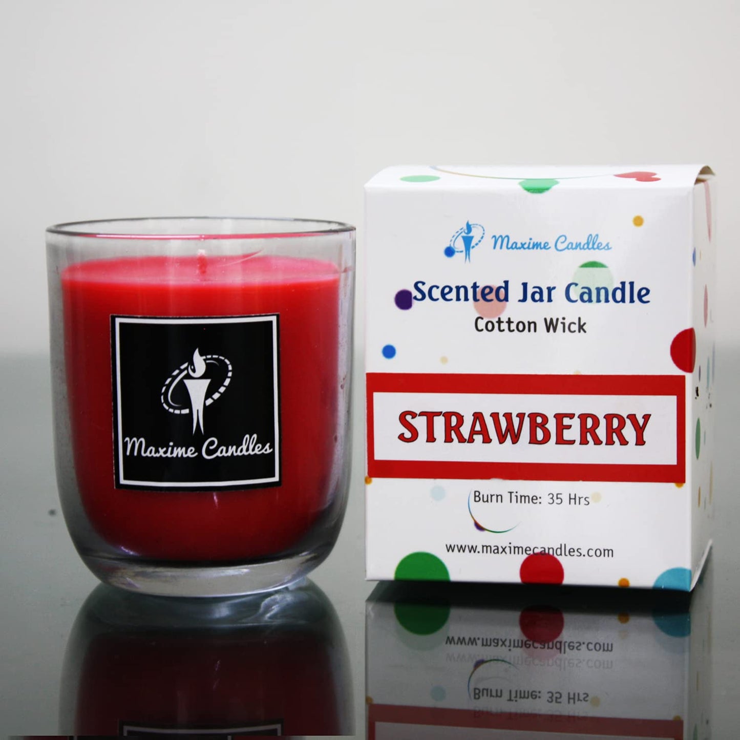 Strawberry Fragranced U Shaped Glass Jar Scented Candle