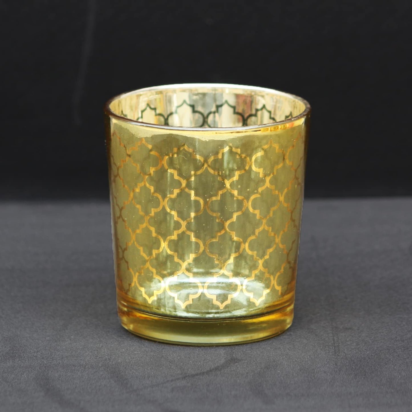 Tealight Candle Holder - Gold Moroccan Pattern