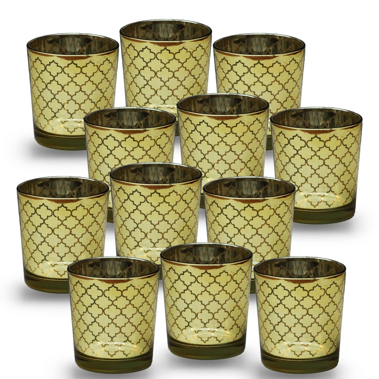 Tealight Candle Holder - Gold Moroccan Pattern