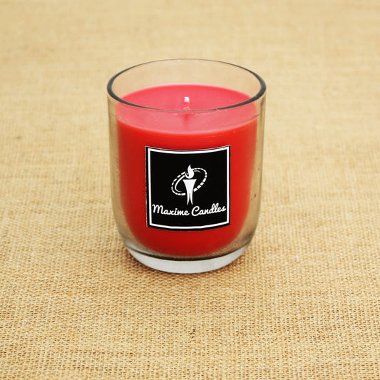 Strawberry Fragranced U Shaped Glass Jar Scented Candle