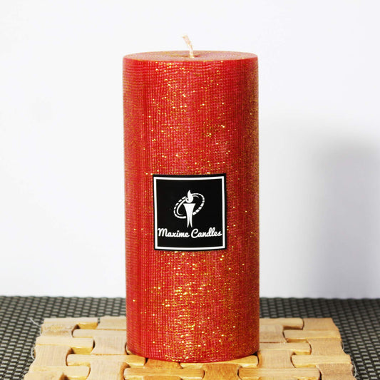 Red and Gold Glitter Decorative Candles