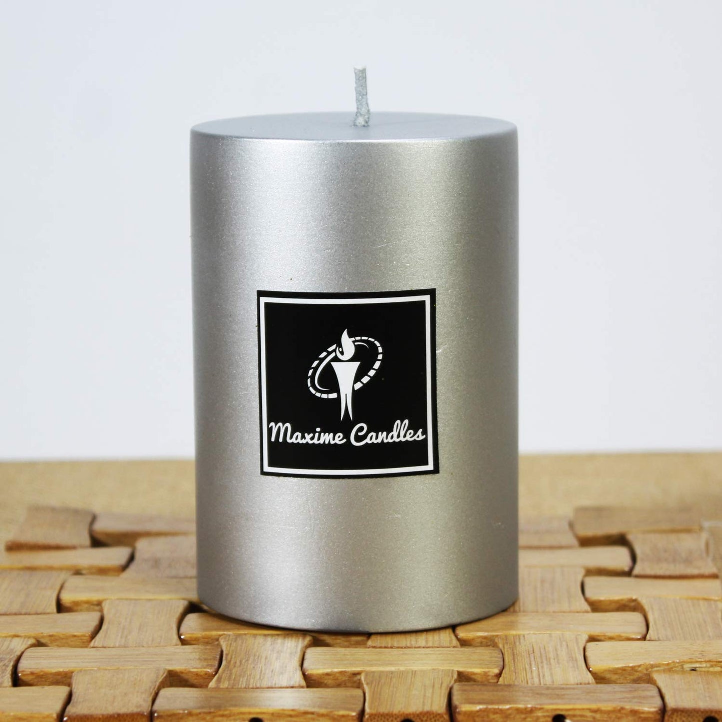 Decorative Silver Pillar Candle