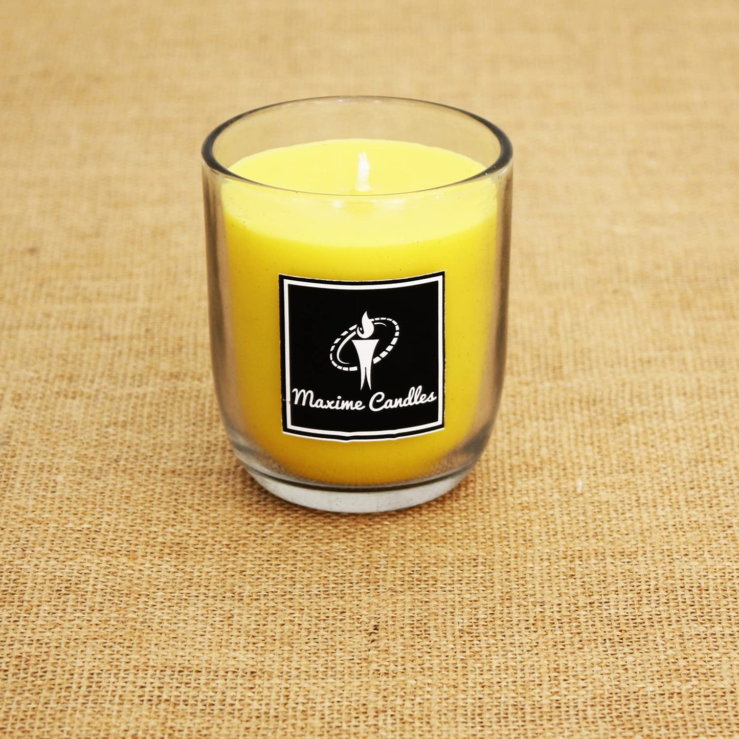Lemon Fragranced U Shaped Glass Jar Scented Candle