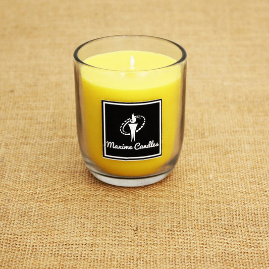 Lemon Fragranced U Shaped Glass Jar Scented Candle