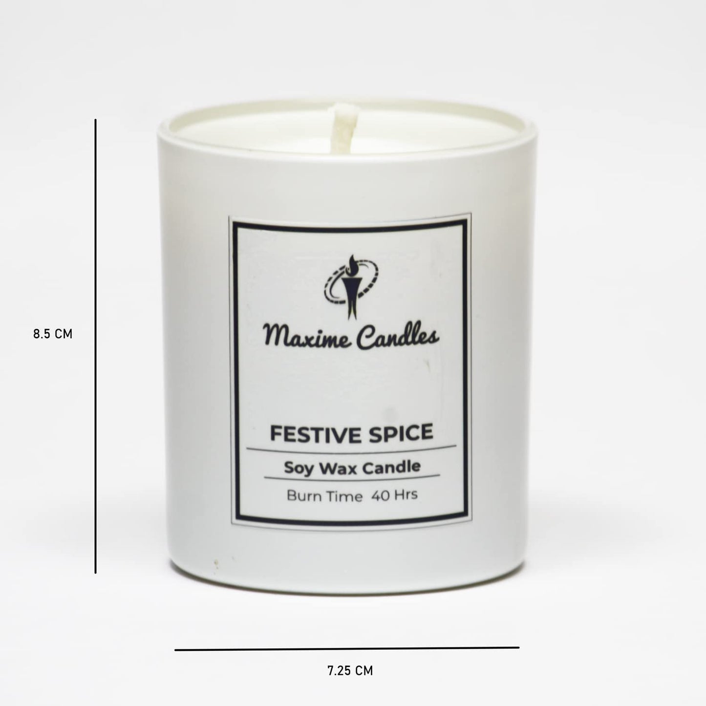 Festive Spice Fragranced Soy Wax White Glass Jar Scented Candle