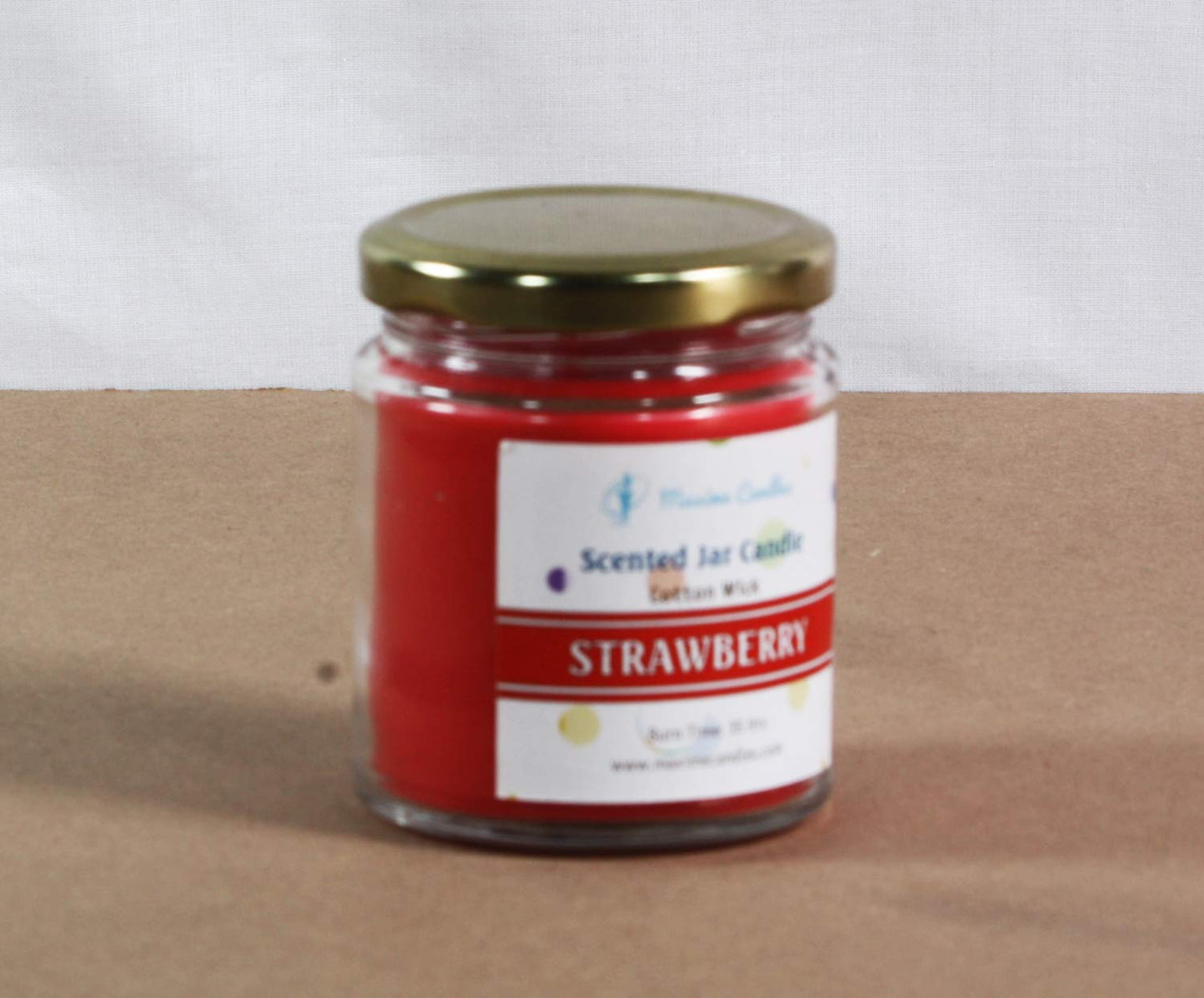 Strawberry Fragranced Glass Jar Scented Candle