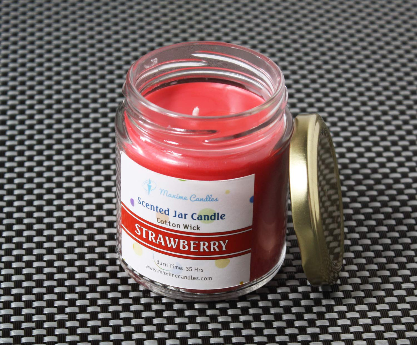 Strawberry Fragranced Glass Jar Scented Candle