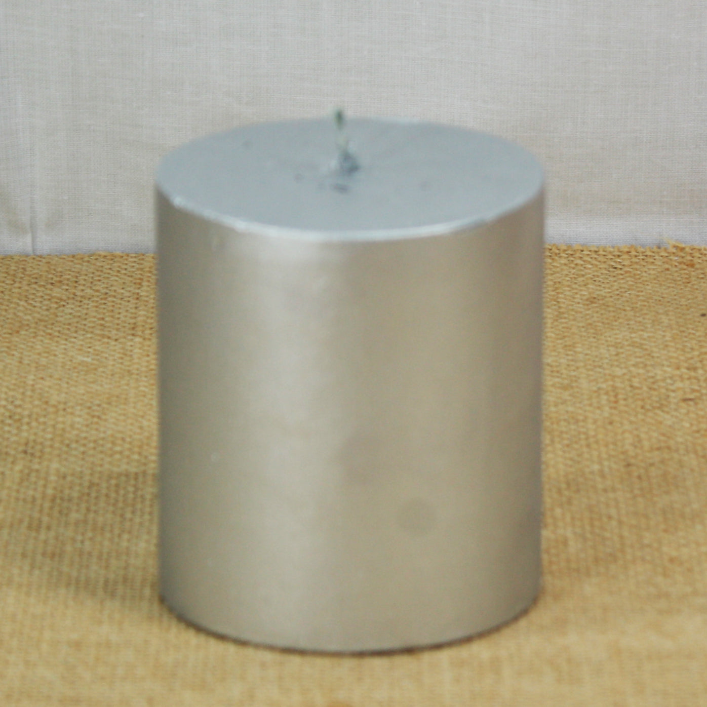 Decorative Silver Pillar Candle