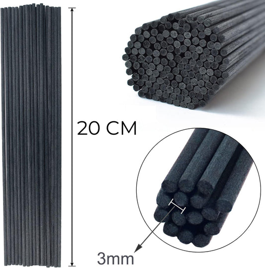 100PCS Reed Diffuser Sticks, 8 Inch Black Fiber Sticks
