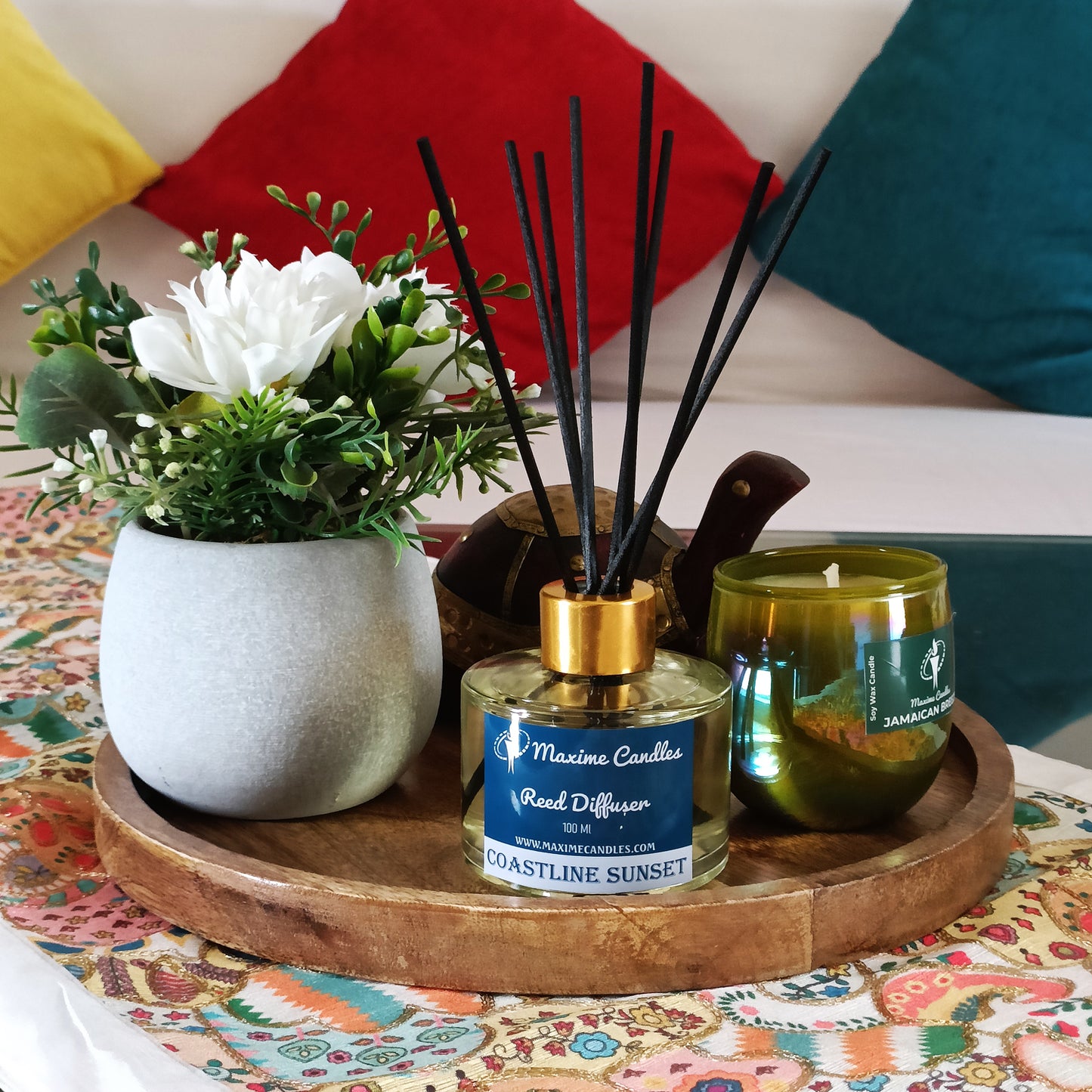 Coastline Sunset Reed Diffuser Set – 100 Ml with 8 Fiber Sticks