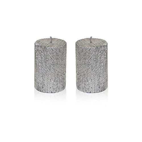 Silver Tree Texture Candles - Pack of 2