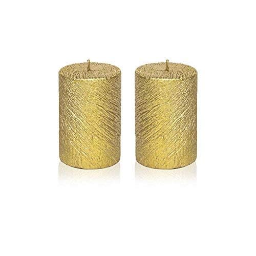 Gold Tree Texture Candles - Pack of 2