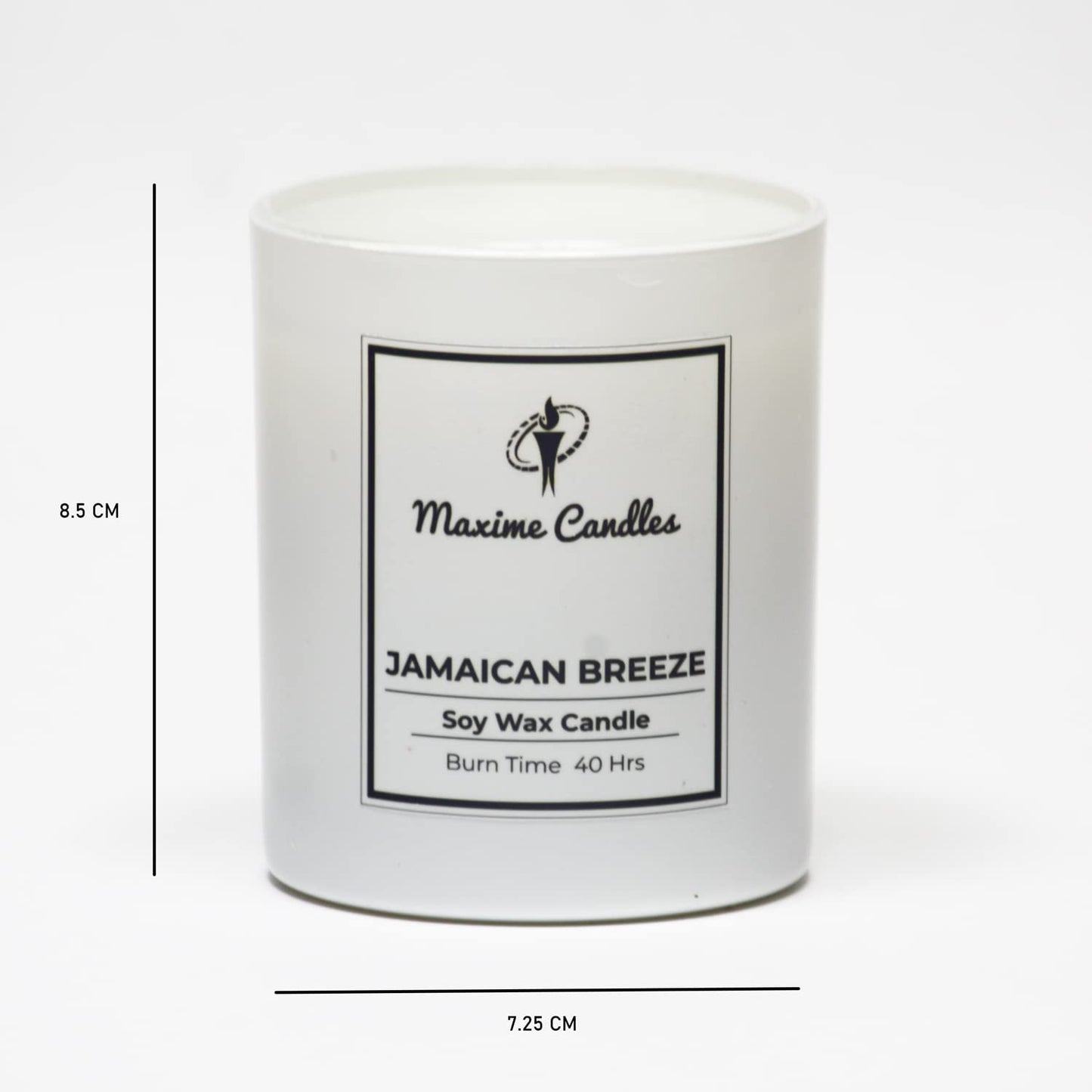 Jamaican Breeze Fragranced Soy Wax White Glass Jar Scented Candle