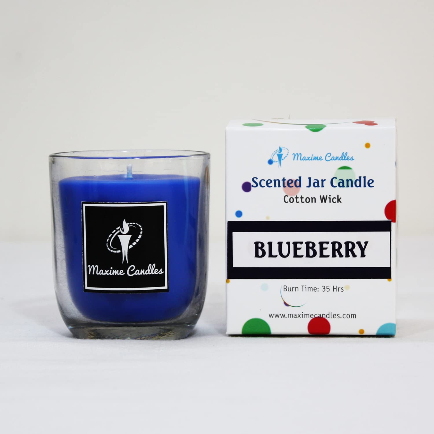 Blueberry Fragranced U Shaped Glass Jar Scented Candle
