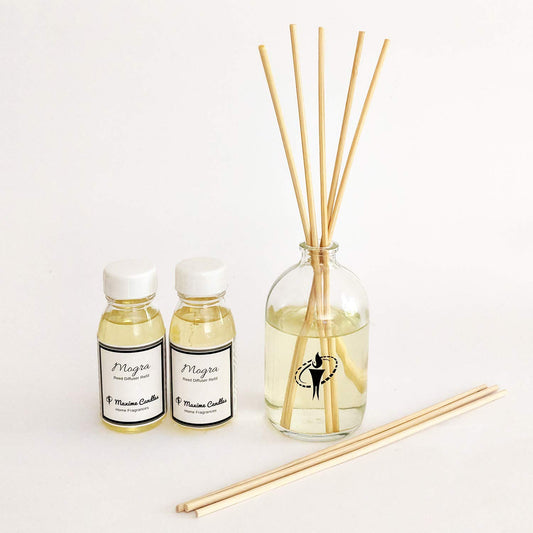 Glass Bottle Reed Diffuser with Mogra Aroma Oil - GR1