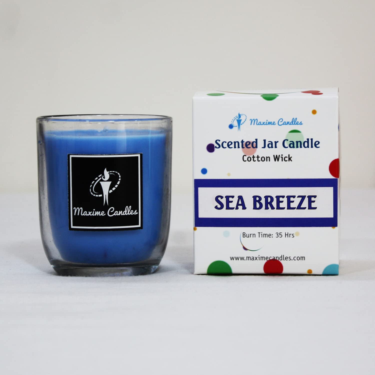 Seabreeze Fragranced U Shaped Glass Jar Scented Candle