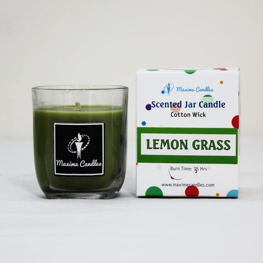 LemonGrass Fragranced U Shaped Glass Jar Scented Candle