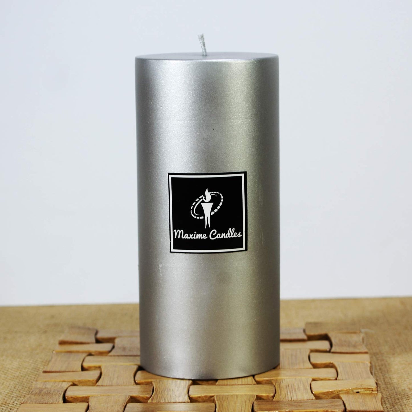 Decorative Silver Pillar Candle