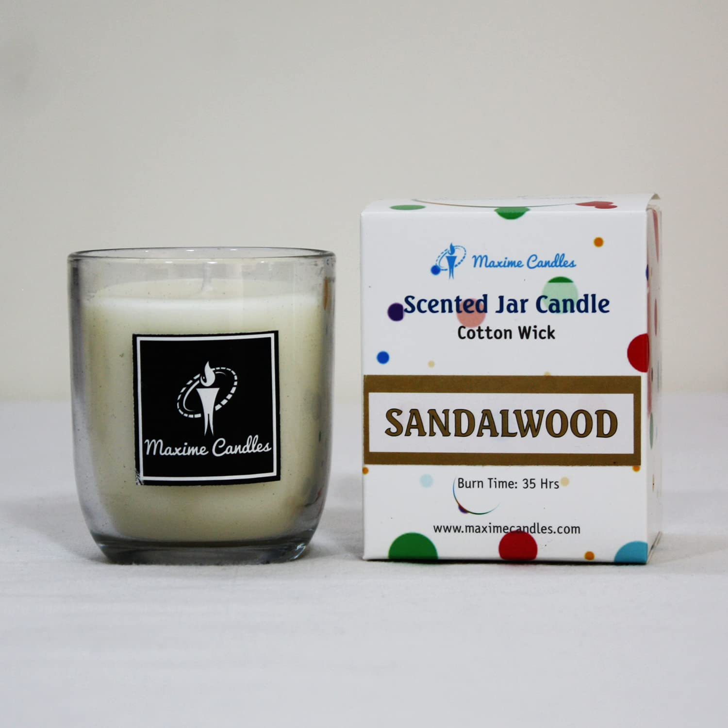 Sandalwood Fragranced U Shaped Glass Jar Scented Candle