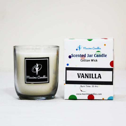 Vanilla Fragranced U Shaped Glass Jar Scented Candle