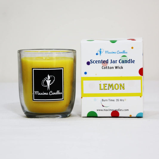 Lemon Fragranced U Shaped Glass Jar Scented Candle