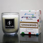 Sandalwood Fragranced U Shaped Glass Jar Scented Candle