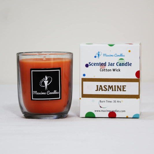 Jasmine Fragranced U Shaped Glass Jar Scented Candle