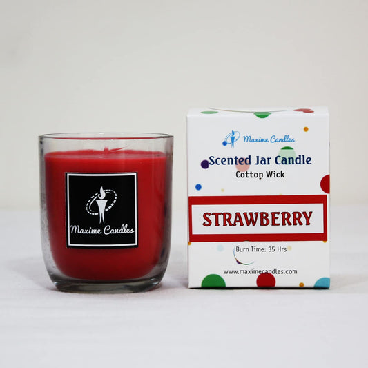 Strawberry Fragranced U Shaped Glass Jar Scented Candle