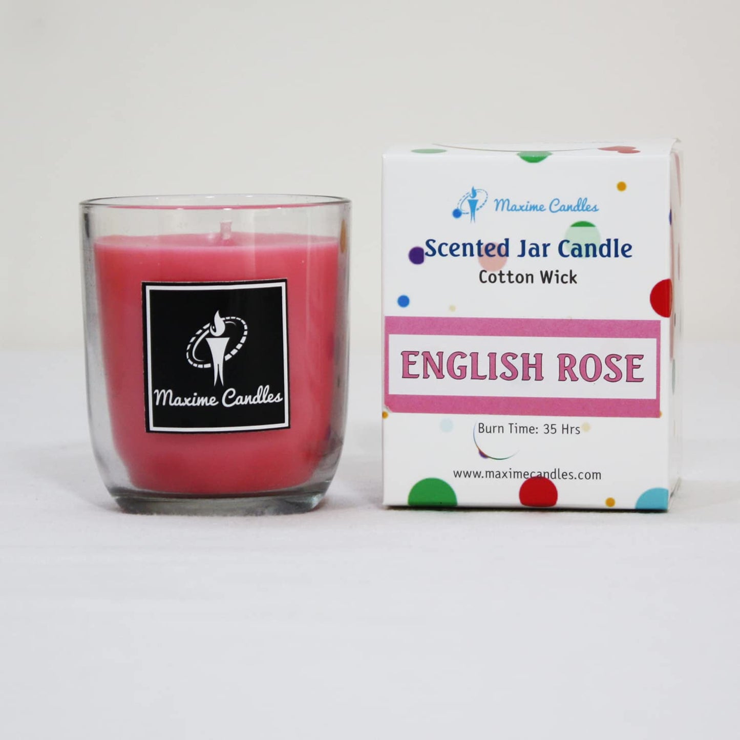 EnglishRose Fragranced U Shaped Glass Jar Scented Candle