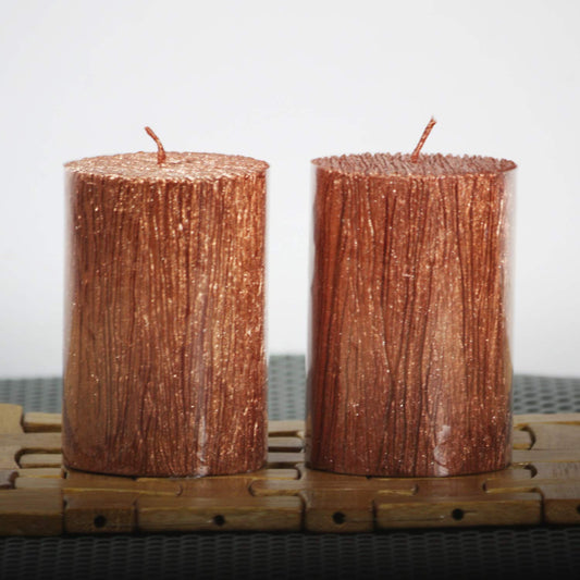 Copper Tree Texture Candles - Pack of 2