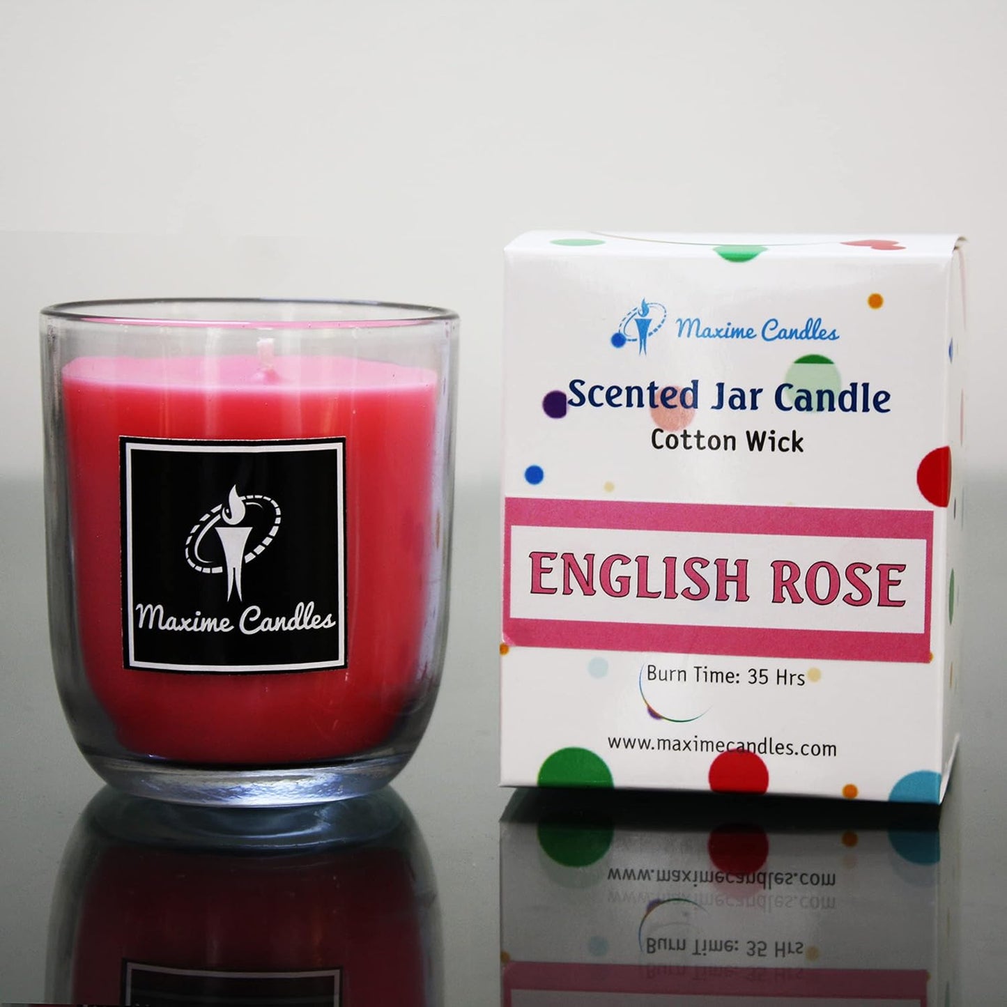 EnglishRose Fragranced U Shaped Glass Jar Scented Candle