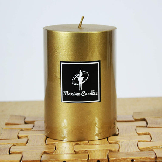 Decorative Gold Pillar Candle