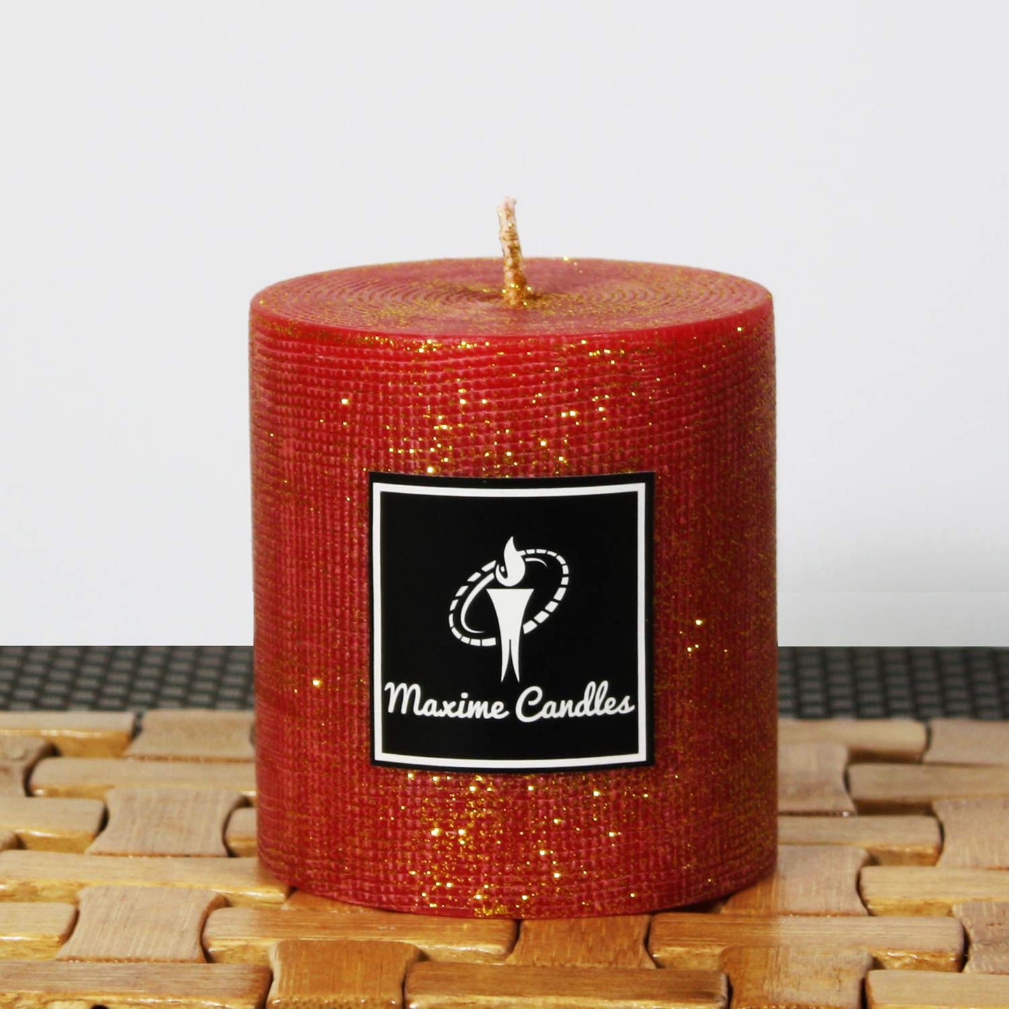 Red and Gold Glitter Decorative Candles