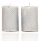 Silver Cobra Skin Pattern Candles - Pack of 2
