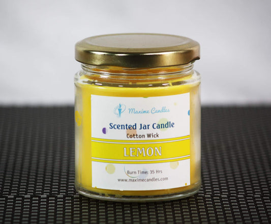Lemon Fragranced Glass Jar Scented Candle