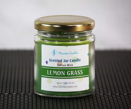LemonGrass Fragranced Glass Jar Scented Candle
