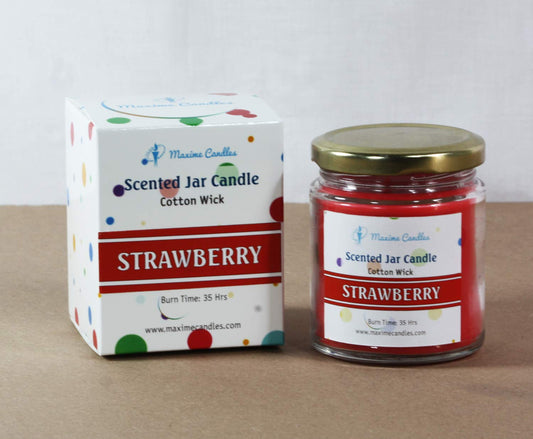 Strawberry Fragranced Glass Jar Scented Candle