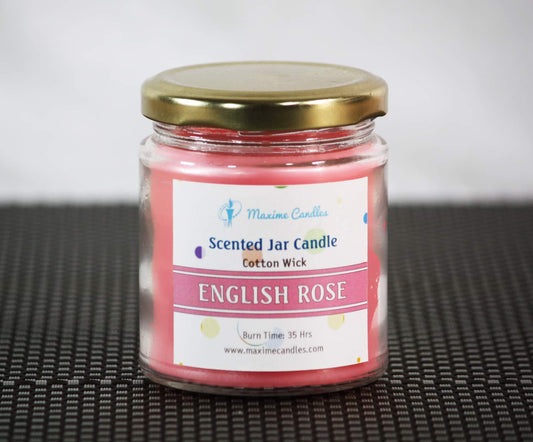 English Rose Scented Glass Jar Scented Candles